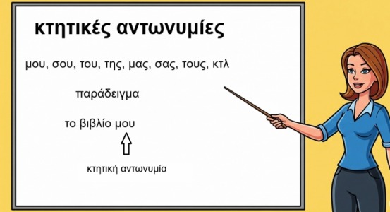 κτητικές αντωνυμίες (στη γραμματική) φωτογραφία